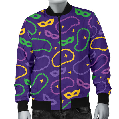 Mardi Gras Pattern Print Design 04 Men Bomber Jacket