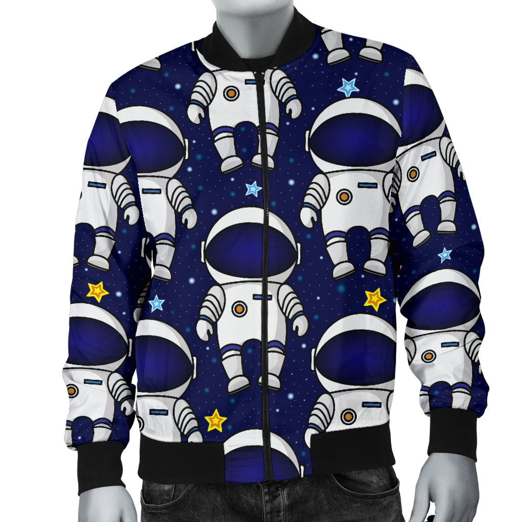 Astronaut Pattern Print Design 01 Men Bomber Jacket