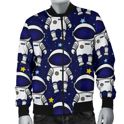 Astronaut Pattern Print Design 01 Men Bomber Jacket