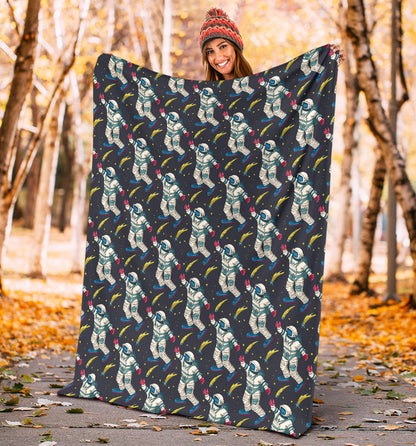 Astronaut Pattern Print Design 04 Premium Blanket