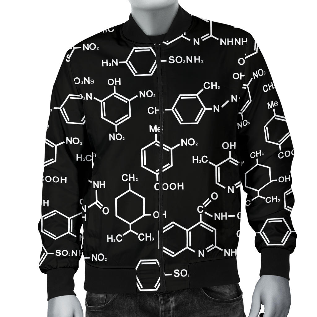 Chemical Pattern Print Design 02 Men Bomber Jacket