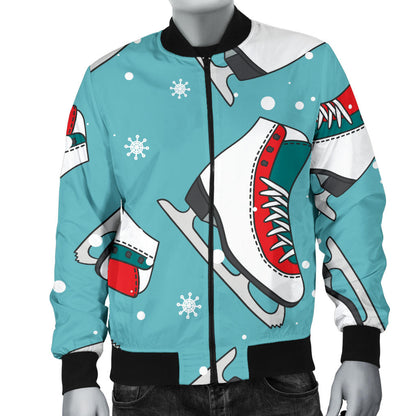 Ice Skate Pattern Print Design 03 Men Bomber Jacket