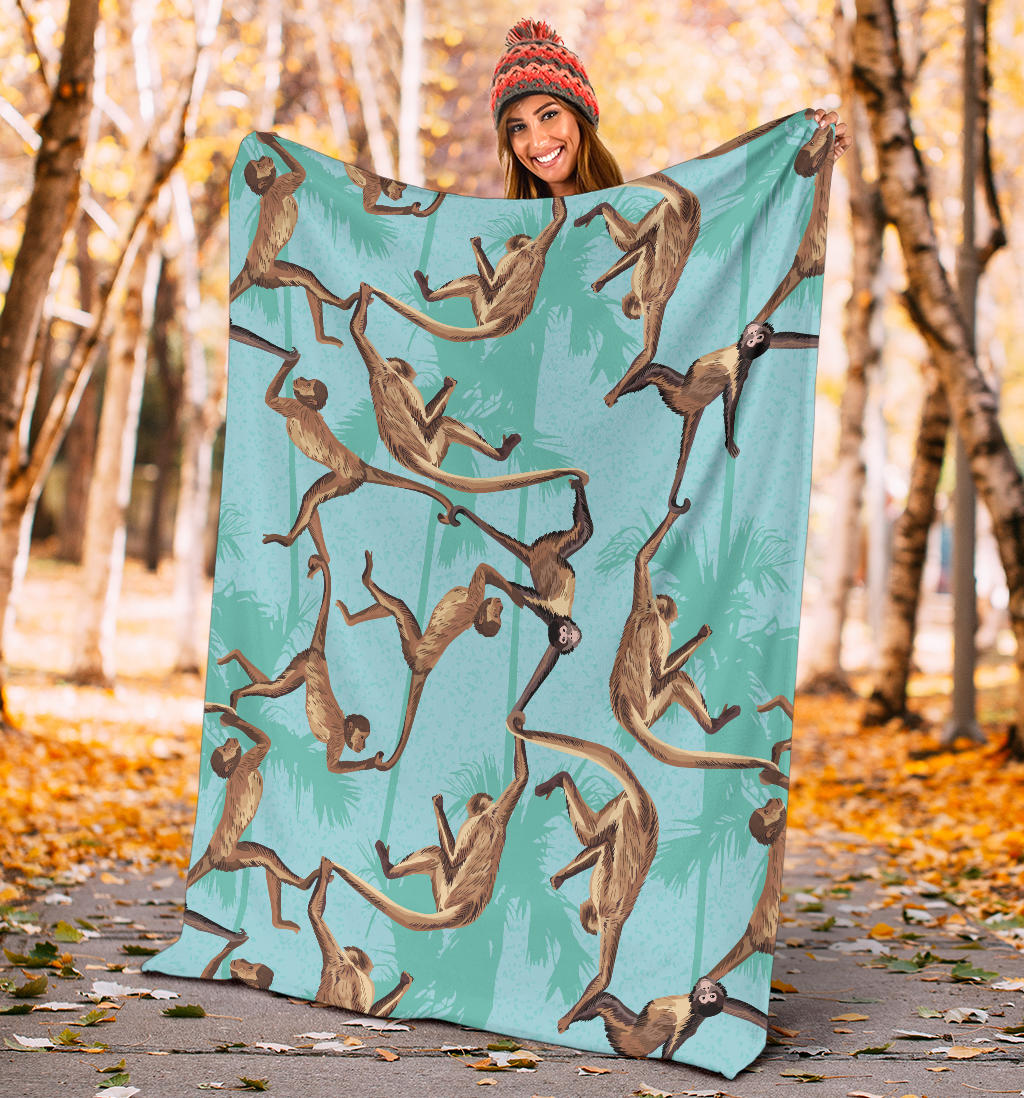 Monkey Pattern Print Design 04 Premium Blanket