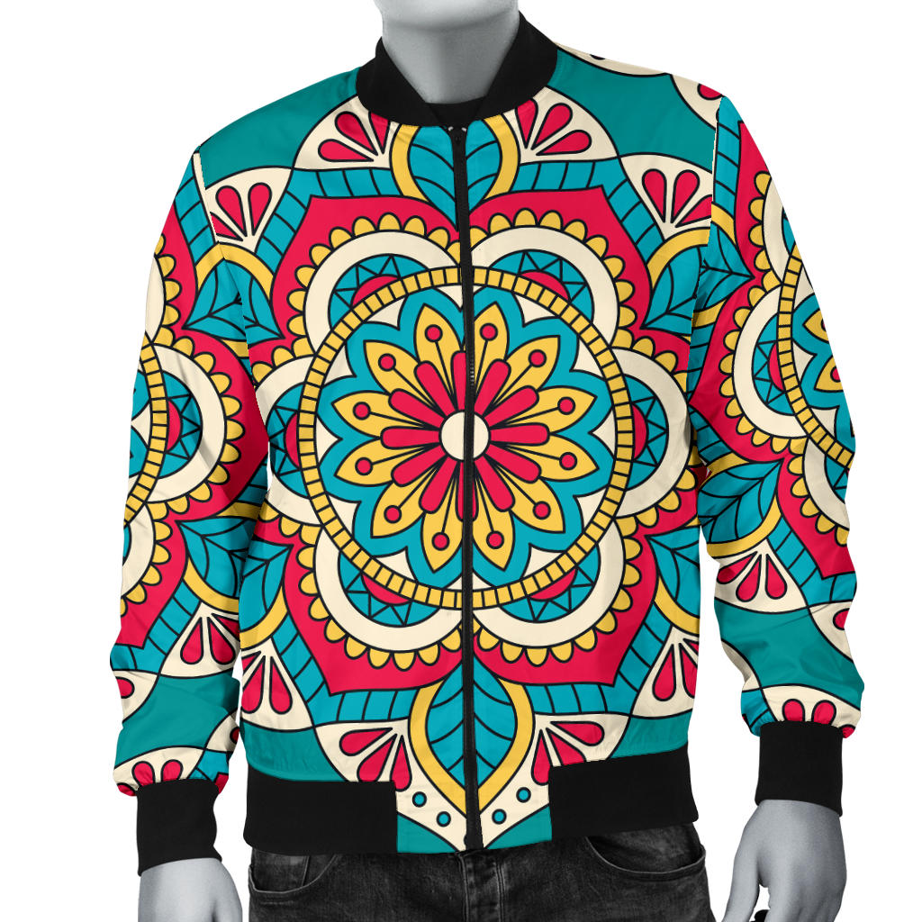 Mandala Pattern Print Design 03 Men Bomber Jacket