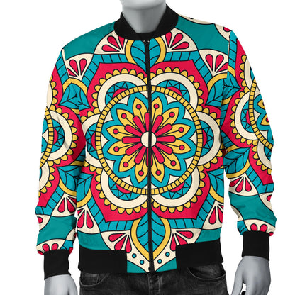 Mandala Pattern Print Design 03 Men Bomber Jacket