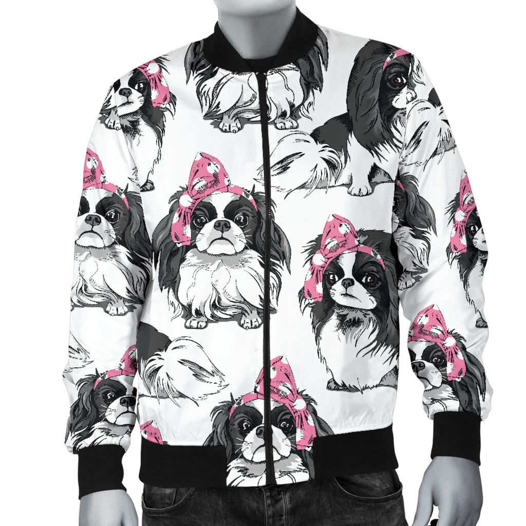 Japanese Chin Pattern Print Design 01 Men Bomber Jacket