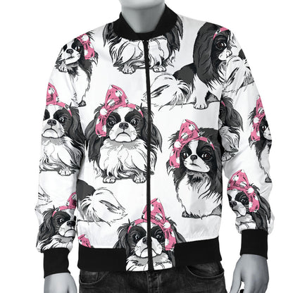 Japanese Chin Pattern Print Design 01 Men Bomber Jacket