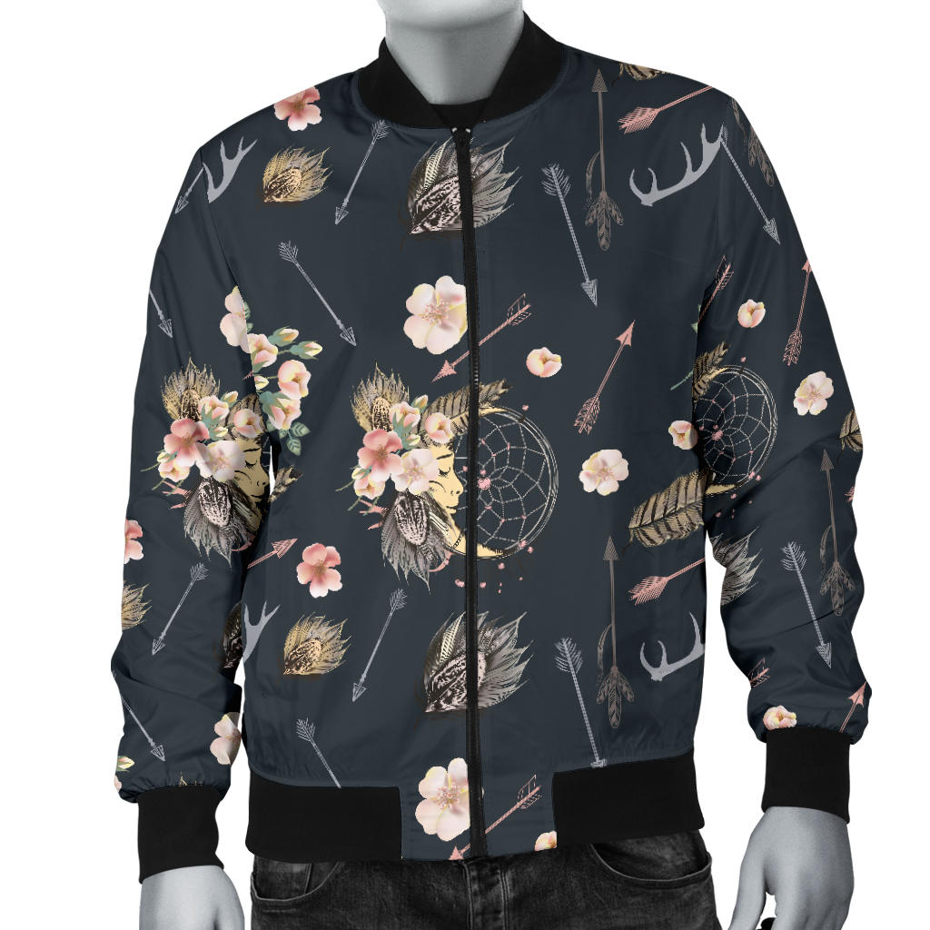 Bohemian Pattern Print Design 09 Men Bomber Jacket