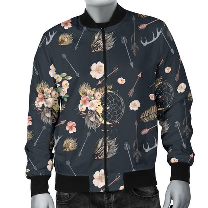 Bohemian Pattern Print Design 09 Men Bomber Jacket