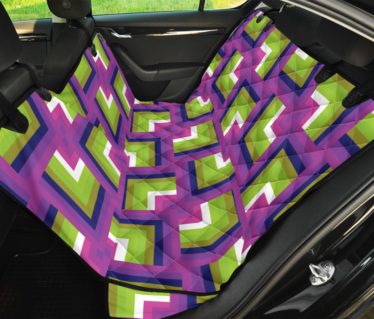 Optical illusion Pattern Print Design A05 Rear Dog Car Seat Cover Hammock