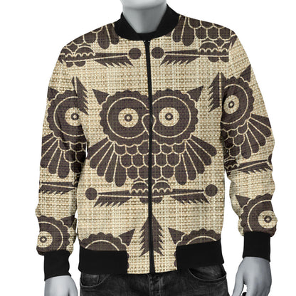 Owl Pattern Print Design A01 Men Bomber Jacket