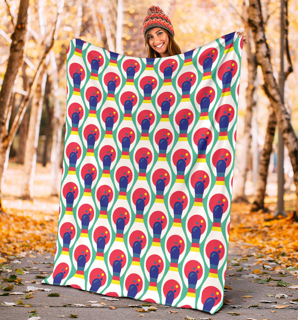 Bowling Pattern Print Design 05 Premium Blanket