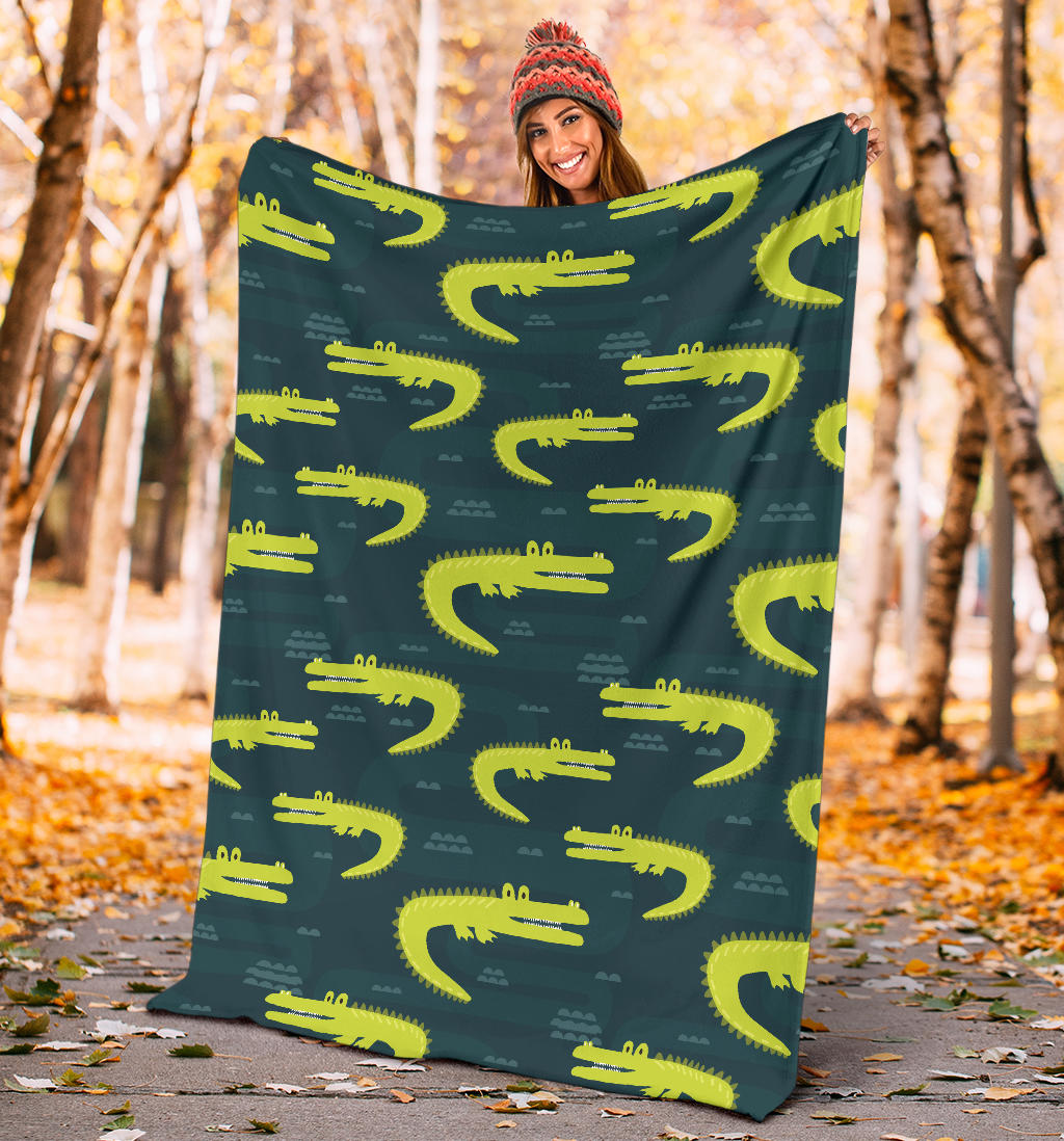 Alligator Pattern Print Design 03 Premium Blanket