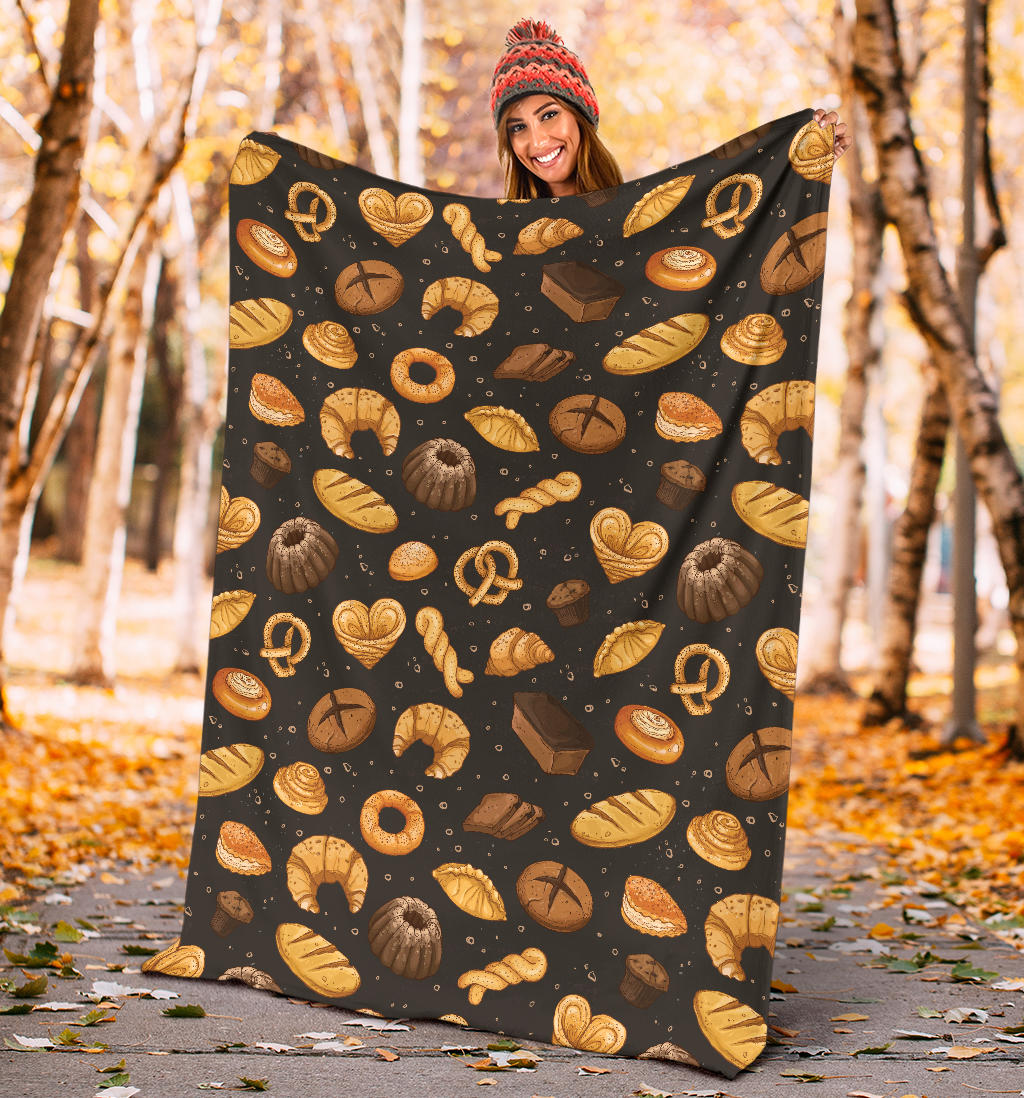 Bread Pattern Print Design 05 Premium Blanket
