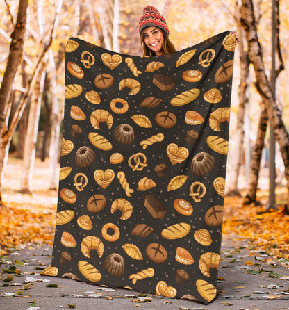 Bread Pattern Print Design 05 Premium Blanket