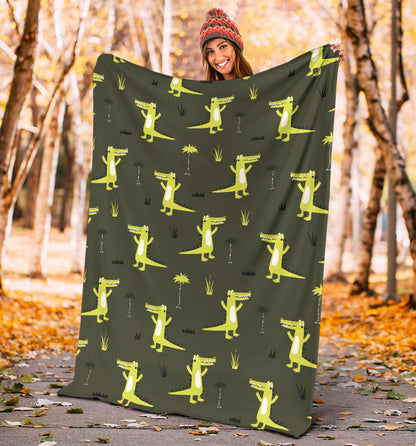 Alligator Pattern Print Design 05 Premium Blanket