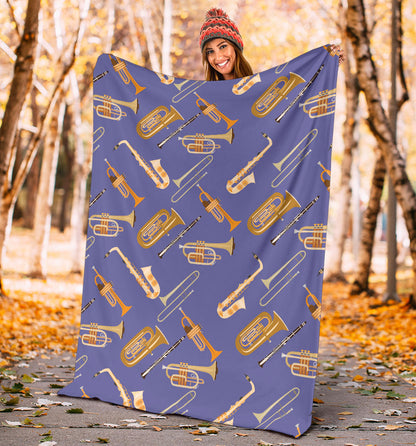 Trombone Pattern Print Design 02 Premium Blanket
