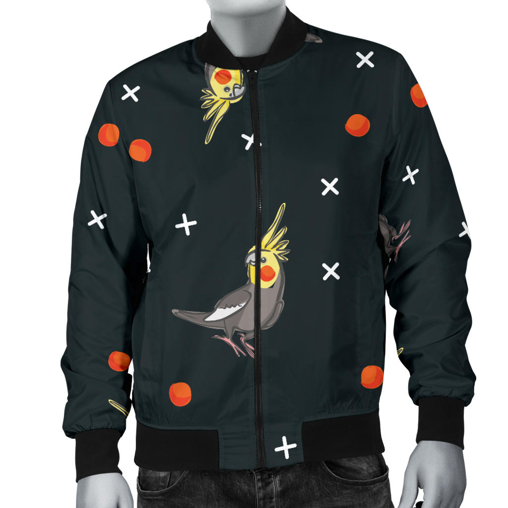 Cockatiel Pattern Print Design 02 Men Bomber Jacket