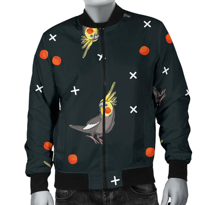 Cockatiel Pattern Print Design 02 Men Bomber Jacket