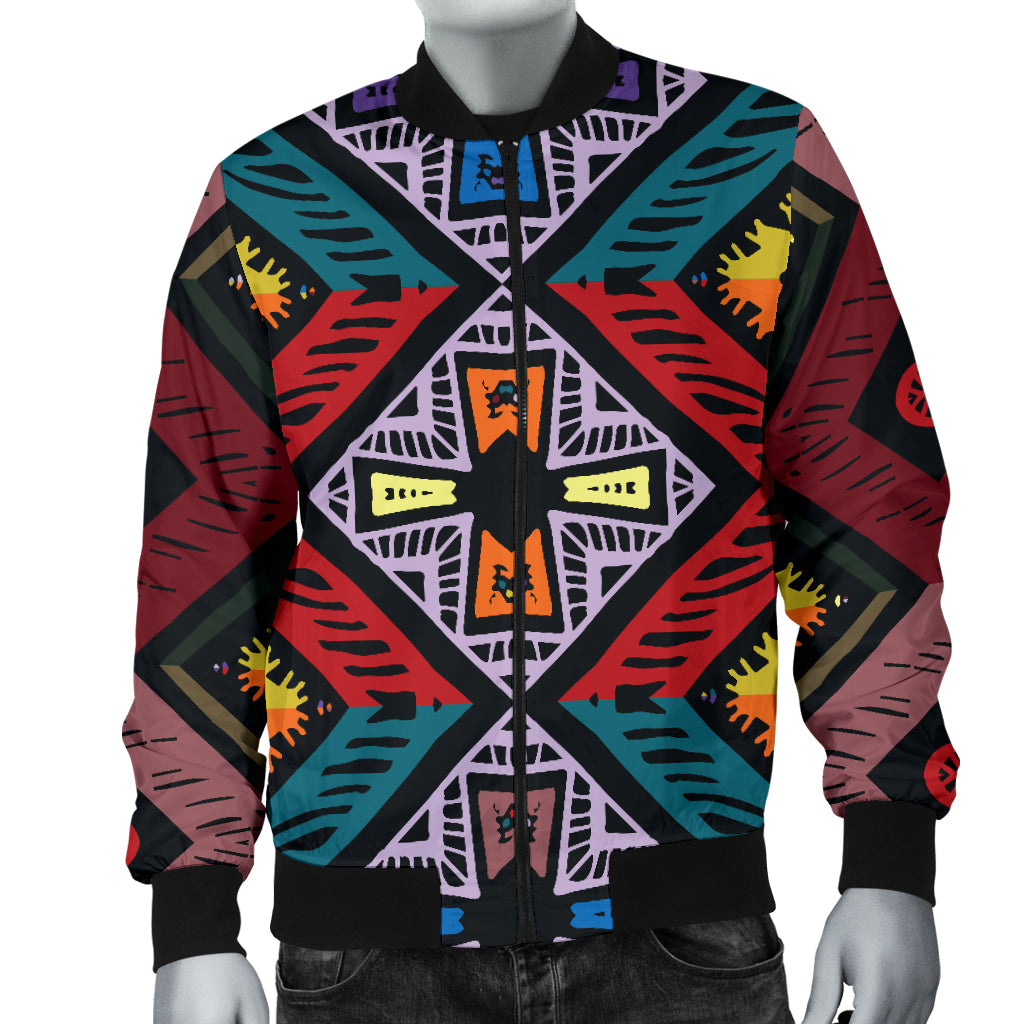 African Pattern Print Design 08 Men Bomber Jacket