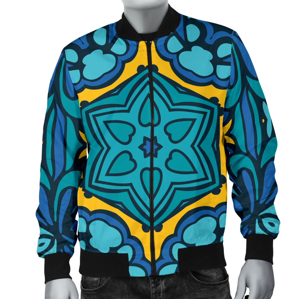 Kaleidoscope Pattern Print Design 04 Men Bomber Jacket