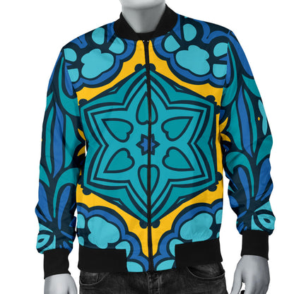Kaleidoscope Pattern Print Design 04 Men Bomber Jacket