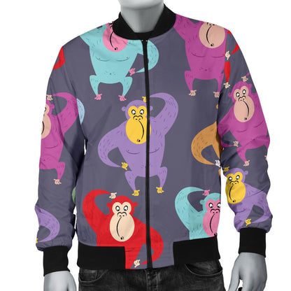 Chimpanzee Pattern Print Design 03 Men Bomber Jacket