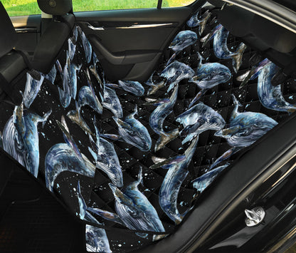 Humpback Whale Pattern Print Design 01 Rear Dog Car Seat Cover Hammock