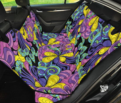 Psychedelic Pattern Print Design A04 Rear Dog Car Seat Cover Hammock