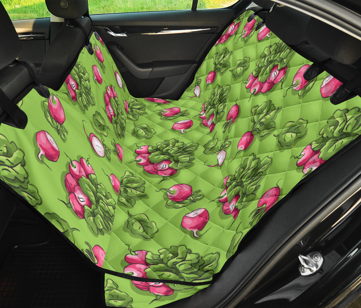 Radish Pattern Print Design A05 Rear Dog Car Seat Cover Hammock