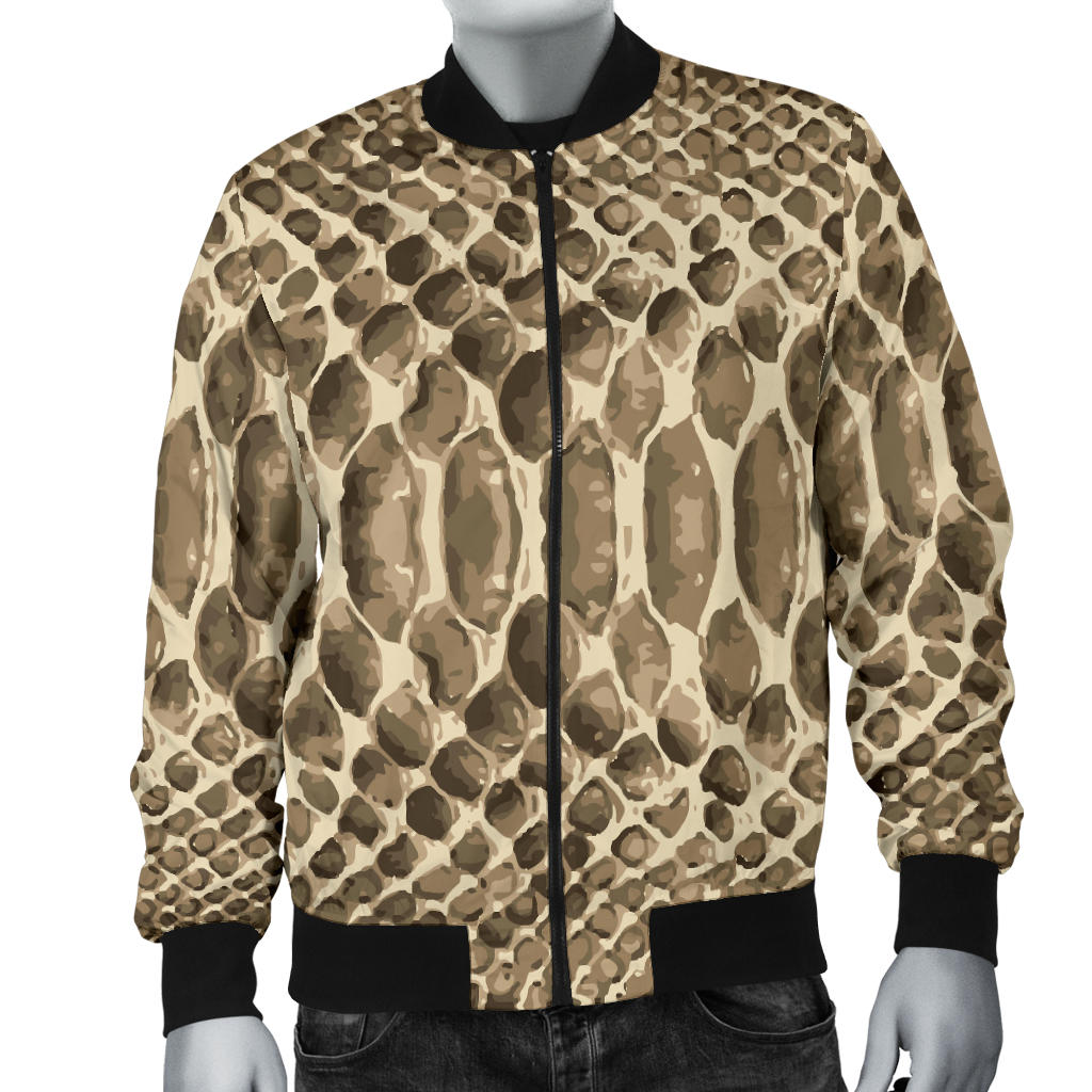 Python Pattern Print Design A02 Men Bomber Jacket
