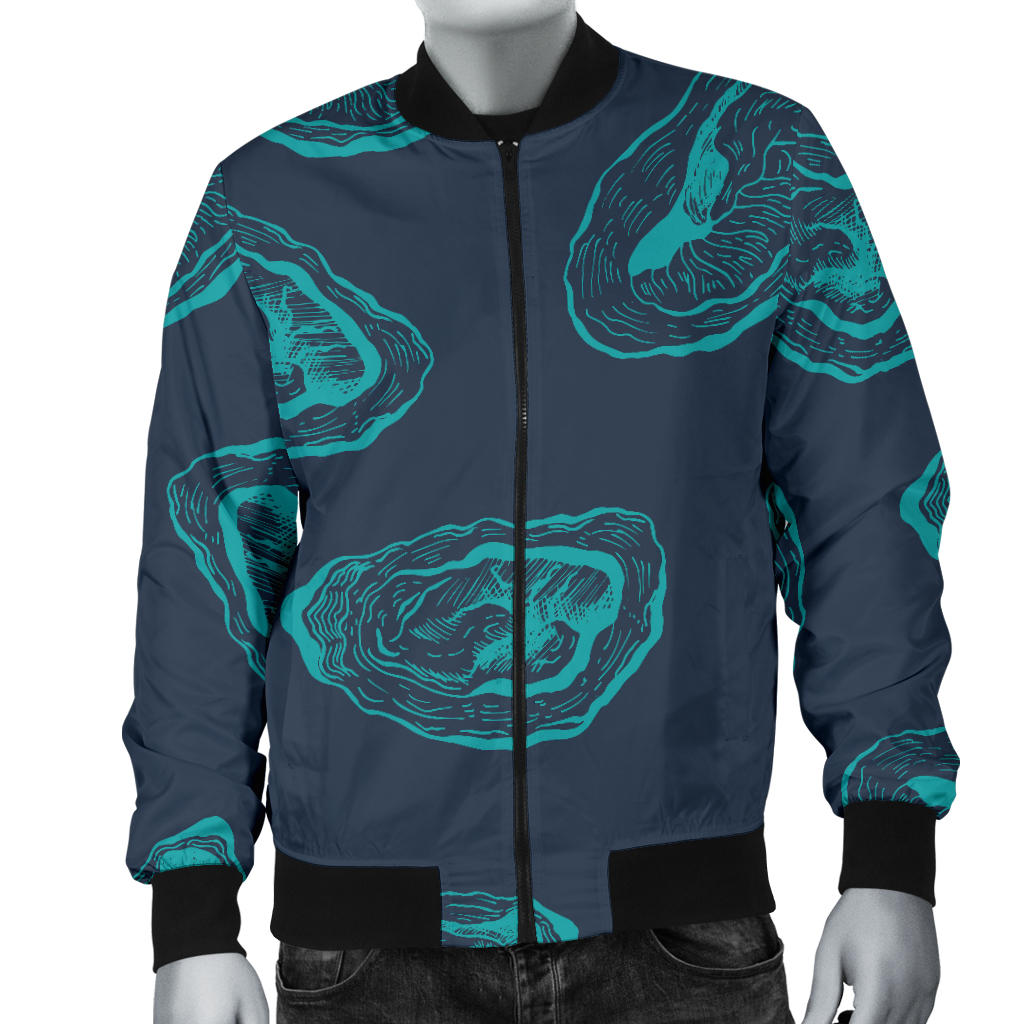 Oyster Pattern Print Design 01 Men Bomber Jacket