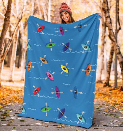Kayak Pattern Print Design 03 Premium Blanket