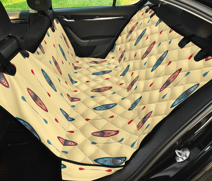 Kayak Pattern Print Design 02 Rear Dog Car Seat Cover Hammock
