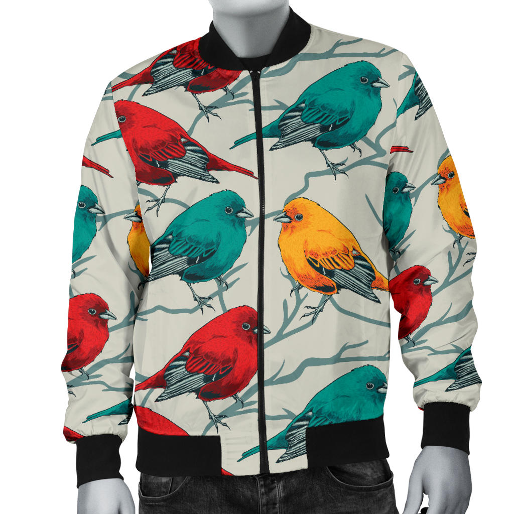 Birds Pattern Print Design 04 Men Bomber Jacket