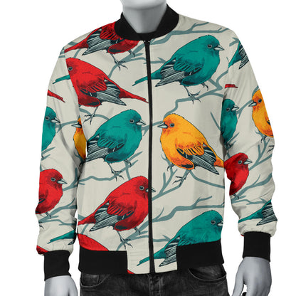 Birds Pattern Print Design 04 Men Bomber Jacket