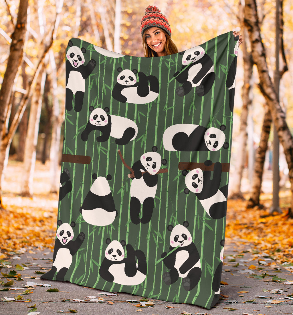 Panda Pattern Print Design A04 Premium Blanket