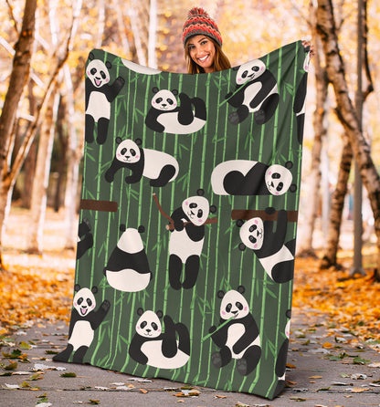 Panda Pattern Print Design A04 Premium Blanket
