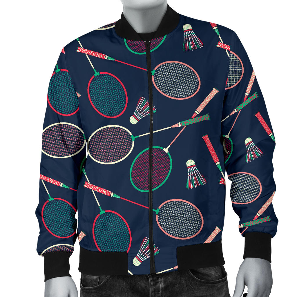 Badminton Pattern Print Design 03 Men Bomber Jacket