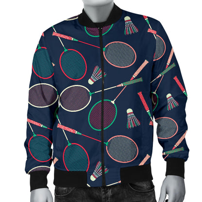 Badminton Pattern Print Design 03 Men Bomber Jacket