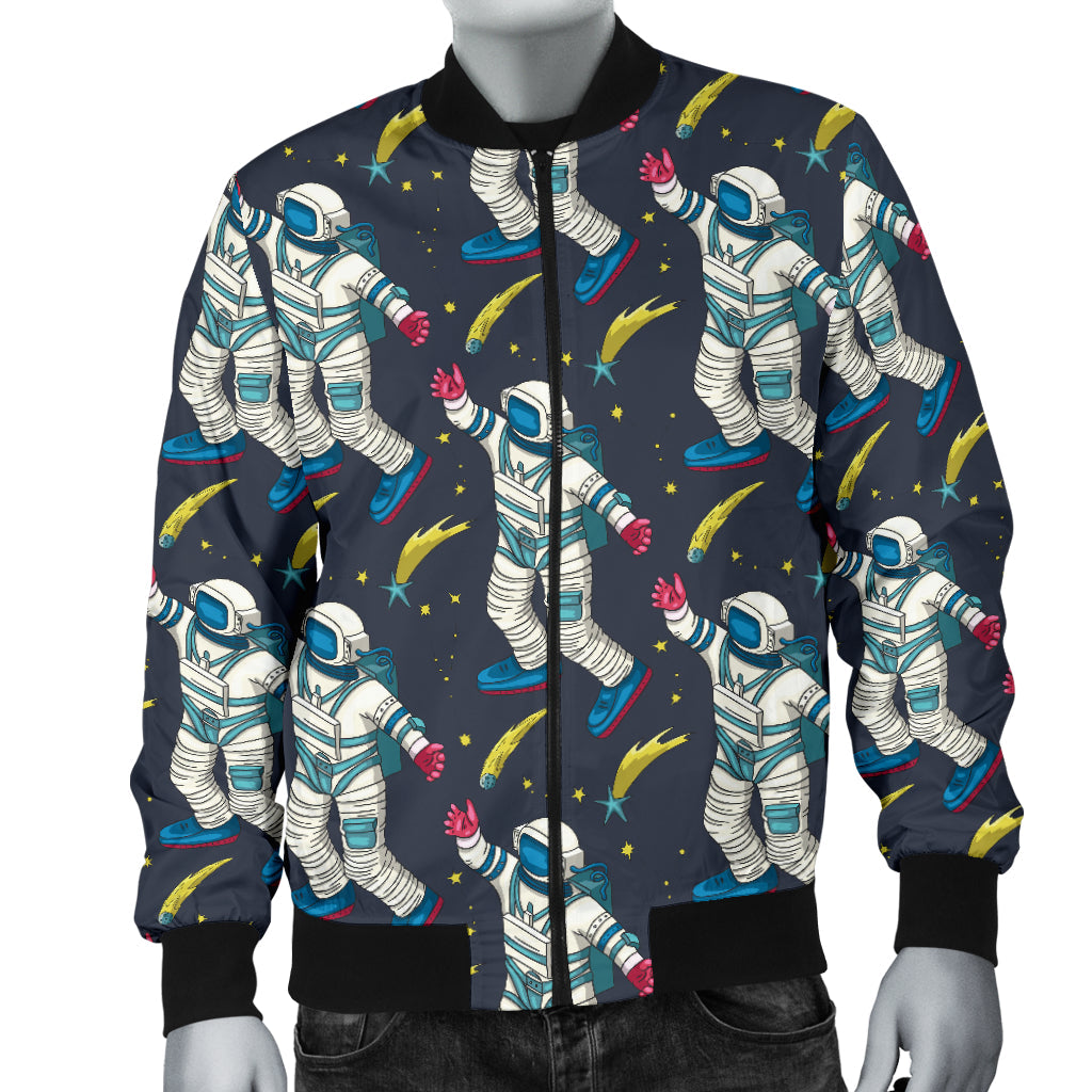 Astronaut Pattern Print Design 04 Men Bomber Jacket