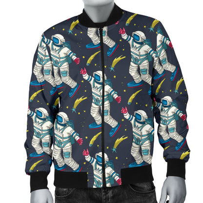 Astronaut Pattern Print Design 04 Men Bomber Jacket