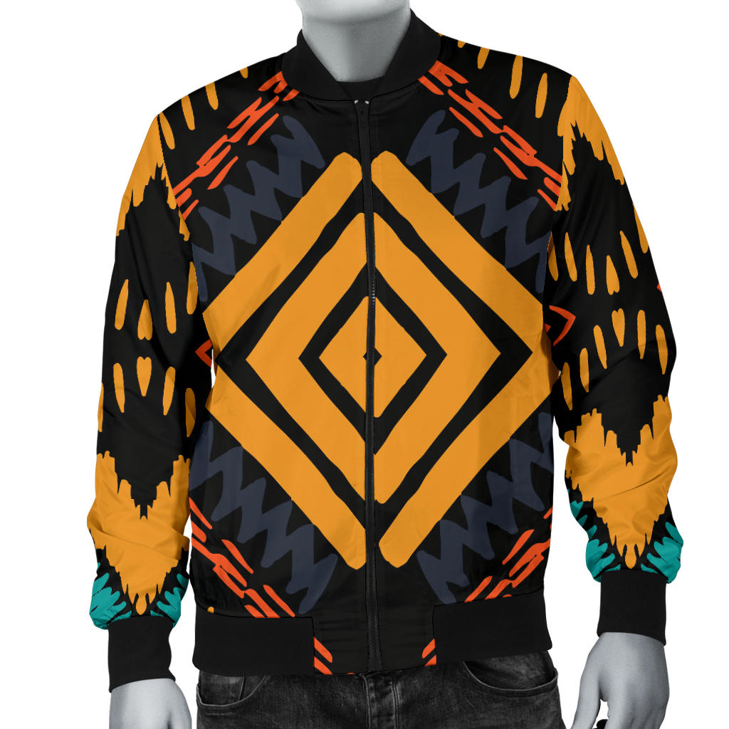 Kente Pattern Print Design 05 Men Bomber Jacket