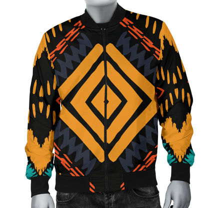 Kente Pattern Print Design 05 Men Bomber Jacket