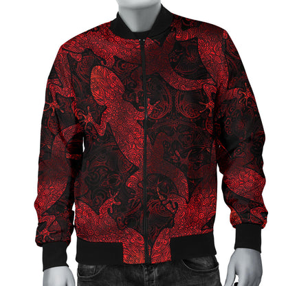 Gecko Pattern Print Design 04 Men Bomber Jacket