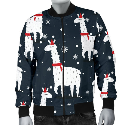 Alpaca Pattern Print Design 04 Men Bomber Jacket