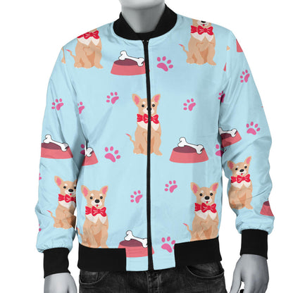 Chihuahua Pattern Print Design 05 Men Bomber Jacket