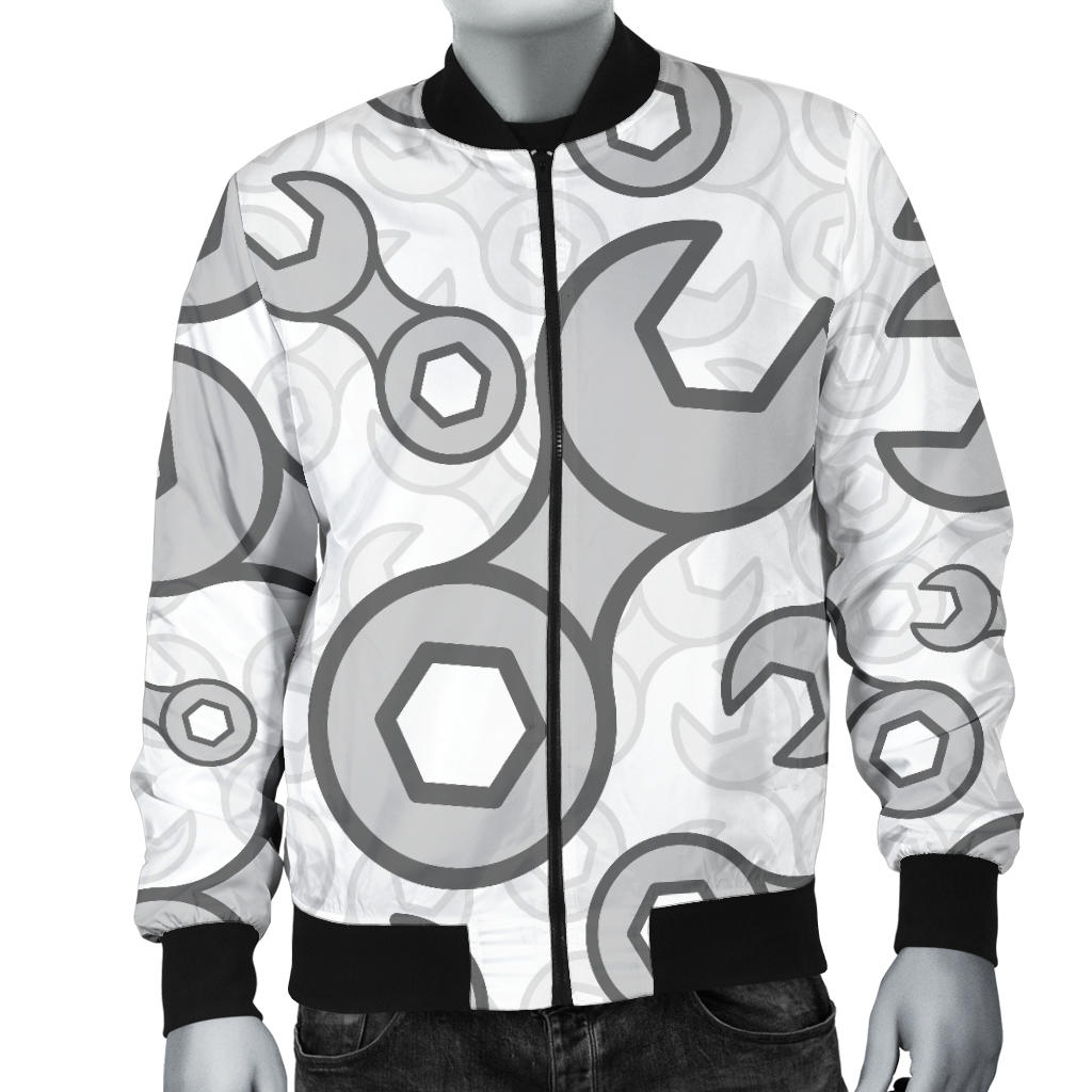 Mechanic Pattern Print Design 05 Men Bomber Jacket