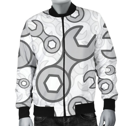 Mechanic Pattern Print Design 05 Men Bomber Jacket