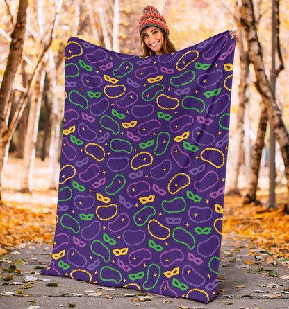 Mardi Gras Pattern Print Design 04 Premium Blanket